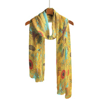 van Gogh Sunflowers Long Sheer Scarf – Lightweight, Elegant, Silky-Soft