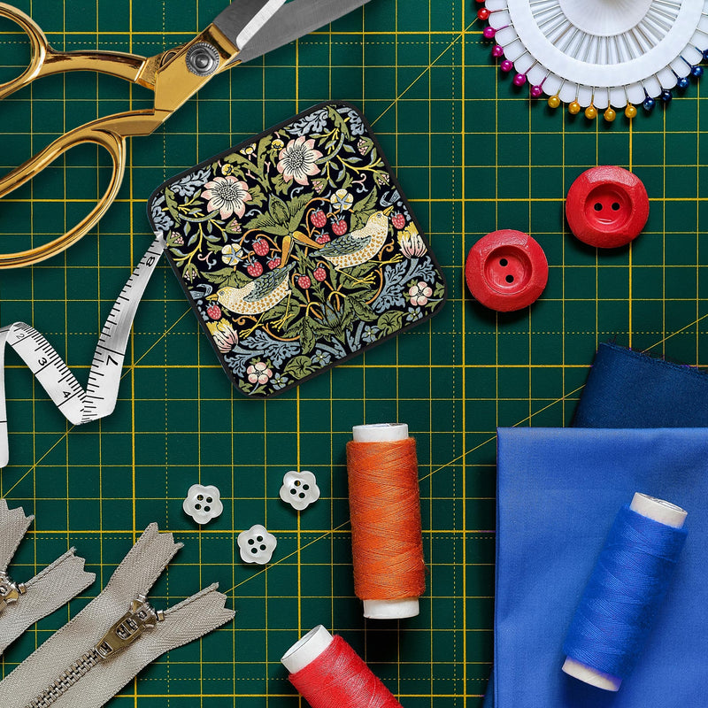 William Morris "Strawberry Thief" Compact Retractable Tape Measure – Dual-Sided, 60"/150cm