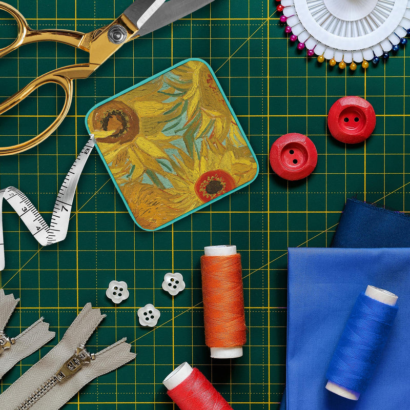 van Gogh "Sunflowers" Compact Retractable Tape Measure – Dual-Sided, 60"/150cm