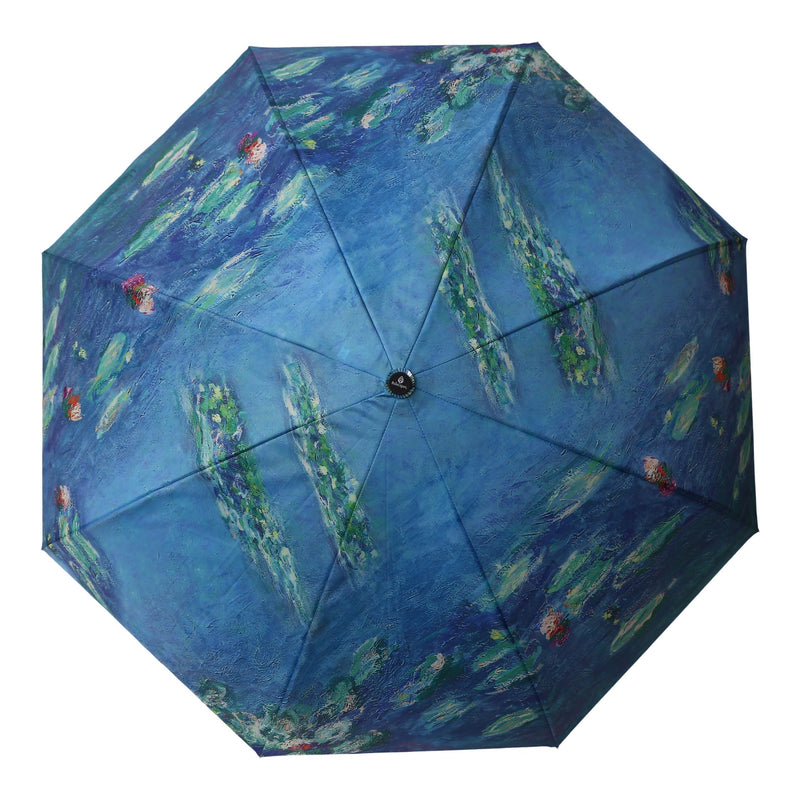 Monet Water Lilies Reverse Inverted Umbrella – Hands-Free, Windproof Design
