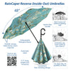 van Gogh Almond Blossom Reverse Inverted Umbrella – Windproof, Hands-Free