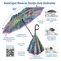 Monet Gardens at Giverny Reverse Inverted Umbrella – Hands-Free, Windproof Design
