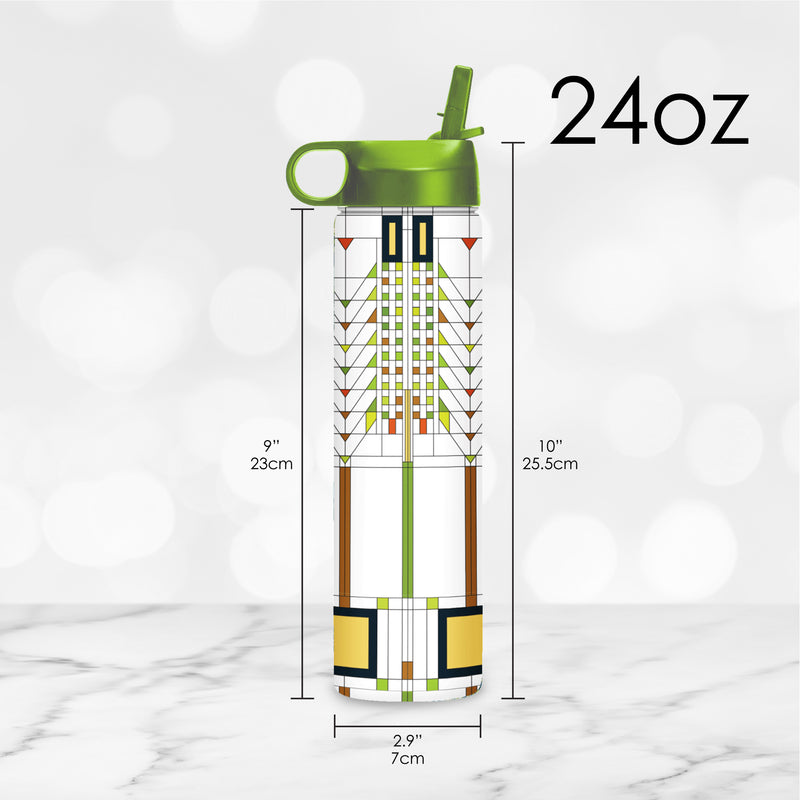24 oz Water Bottle - Frank Lloyd Wright "Tree of Life"