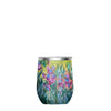 12 oz Stemless Wine Tumbler - Monet "Garden at Giverny" - Silver Rim