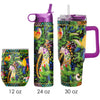 Laurel Burch "Jungle Song" Insulated Drinkware Set of 3, 1 per size