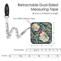 William Morris "Pimpernel" Compact Retractable Tape Measure – Dual-Sided, 60"/150cm