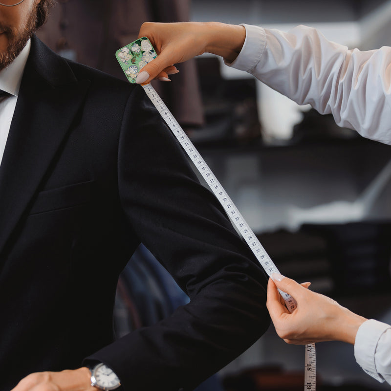 van Gogh "White Roses" Compact Retractable Tape Measure – Dual-Sided, 60"/150cm