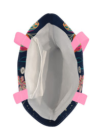 EttaVee Bold Flowers Canvas Magazine Tote – Slim Vertical Tote Bag