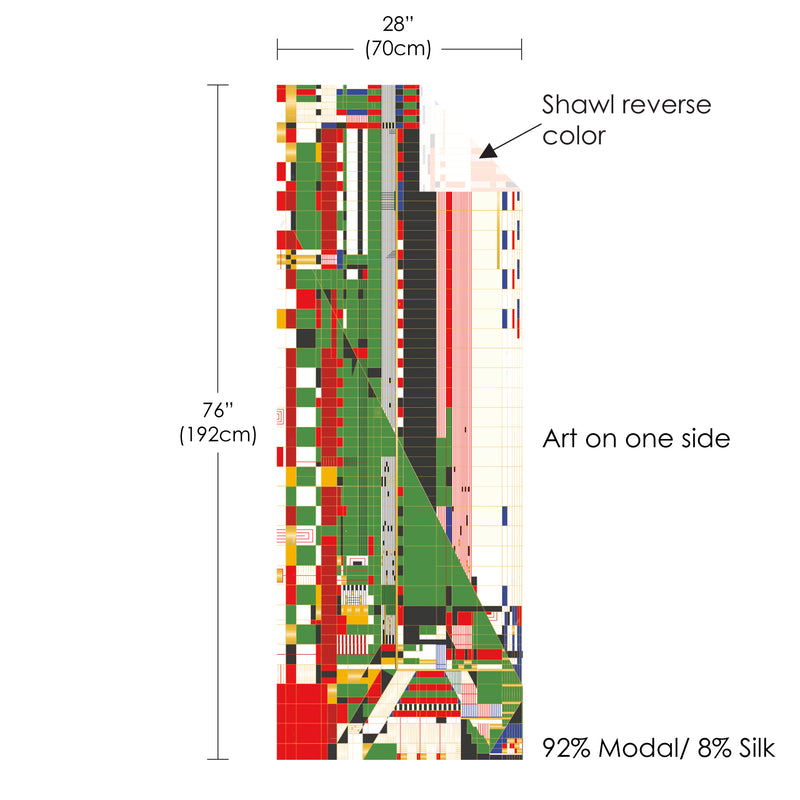 Frank Lloyd Wright Hillside Curtain Silk Blend Shawl – Lightweight & Elegant Evening Wrap