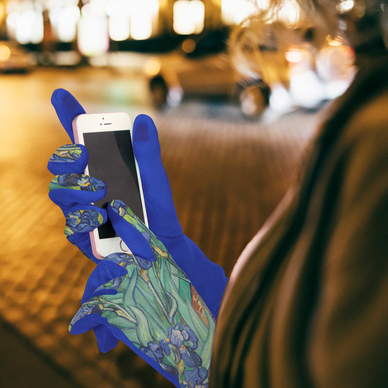 Fine Art van Gogh Irises Womens Touch Screen Gloves - One Size Fits All