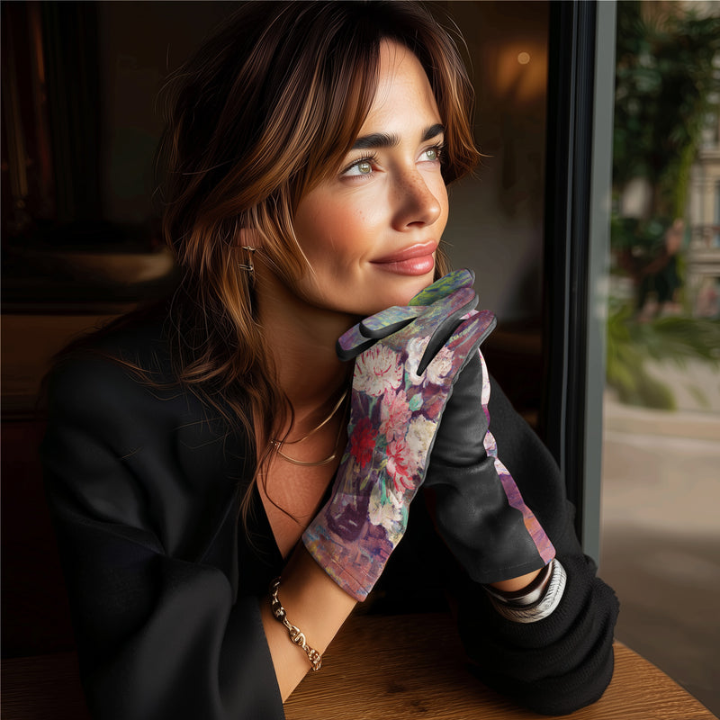 Fine Art van Gogh Carnations Womens Touch Screen Gloves - One Size Fits All