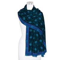 Peacock Silk Blend Shawl – Lightweight Dressy Wrap for Women