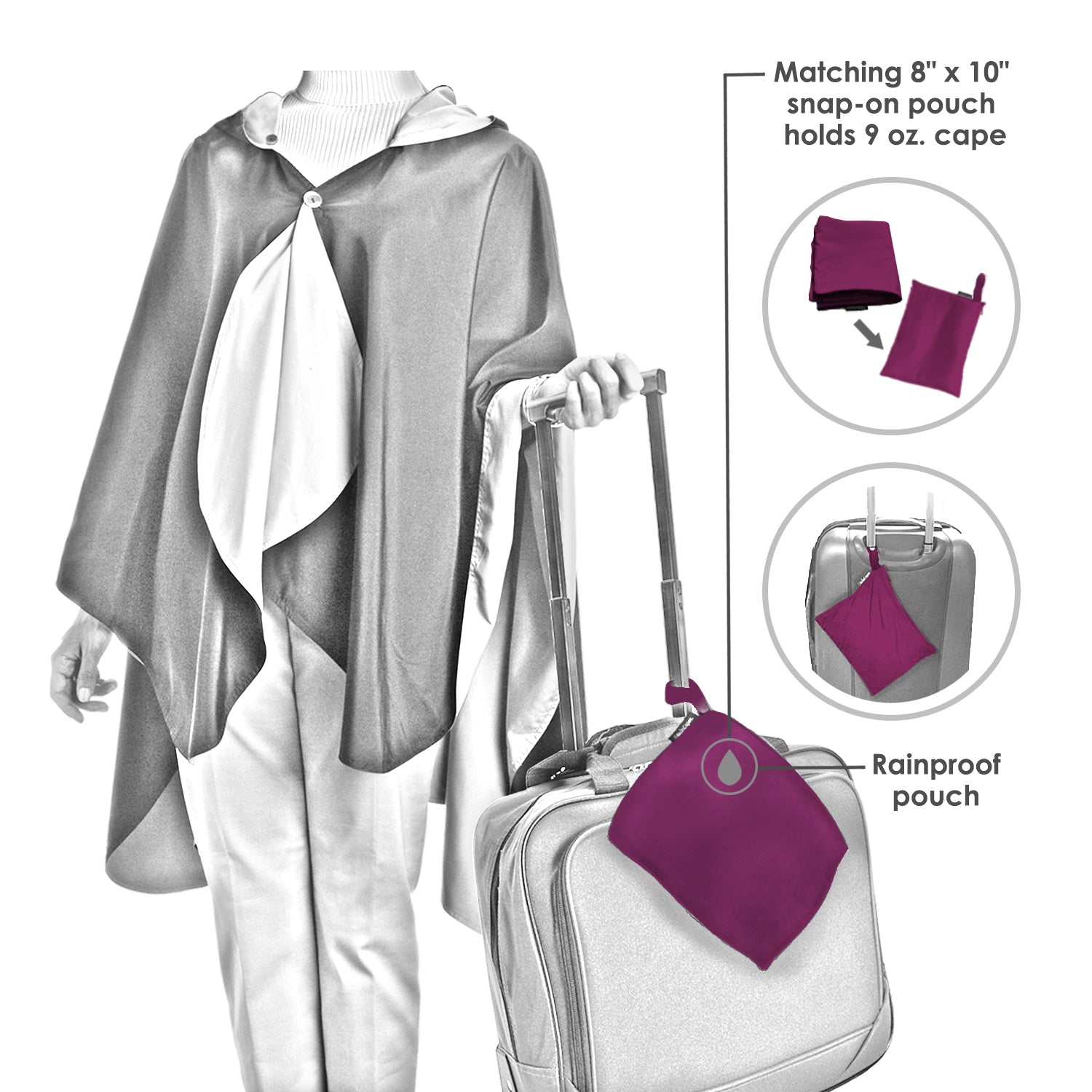 RainCaper William Morris Hyacinth & Plum Travel Cape