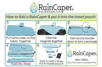 RainCaper - Midnight Blue Velvet Melody & Black Travel Cape