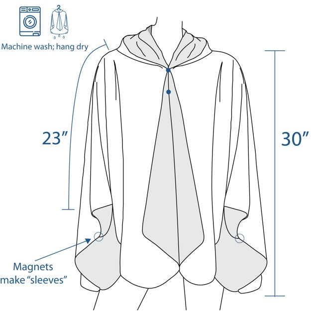 Frank Lloyd Wright Hillside Curtain Reversible Rain Cape Poncho – Lightweight Hooded Womens Wrap