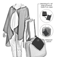 Degas "Racehorses in a Landscape" Reversible Rain Cape – Lightweight Hooded Wrap