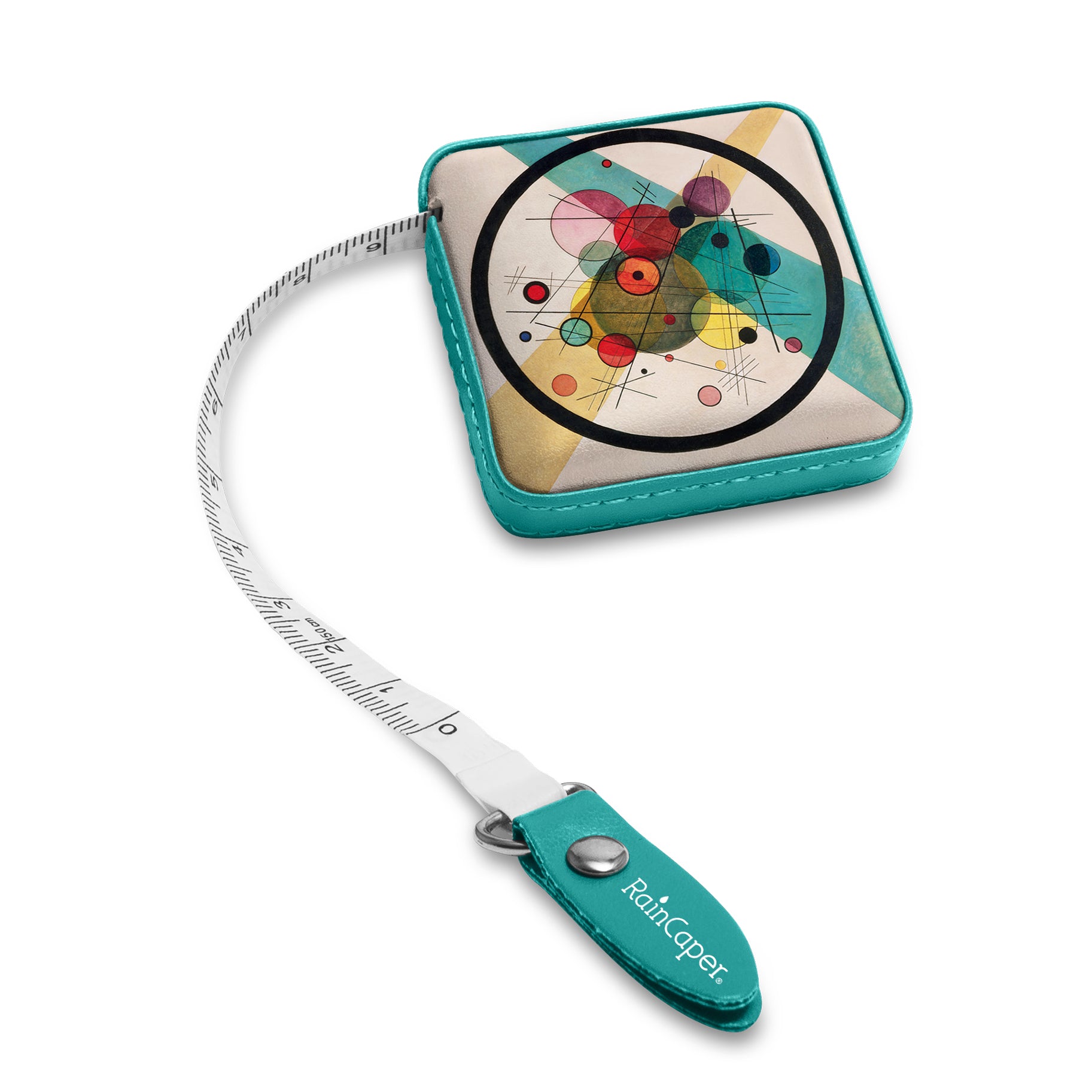 Kandinsky Circles in a Circle Compact Retractable Tape Measure – Dual-Sided, 60"/150cm