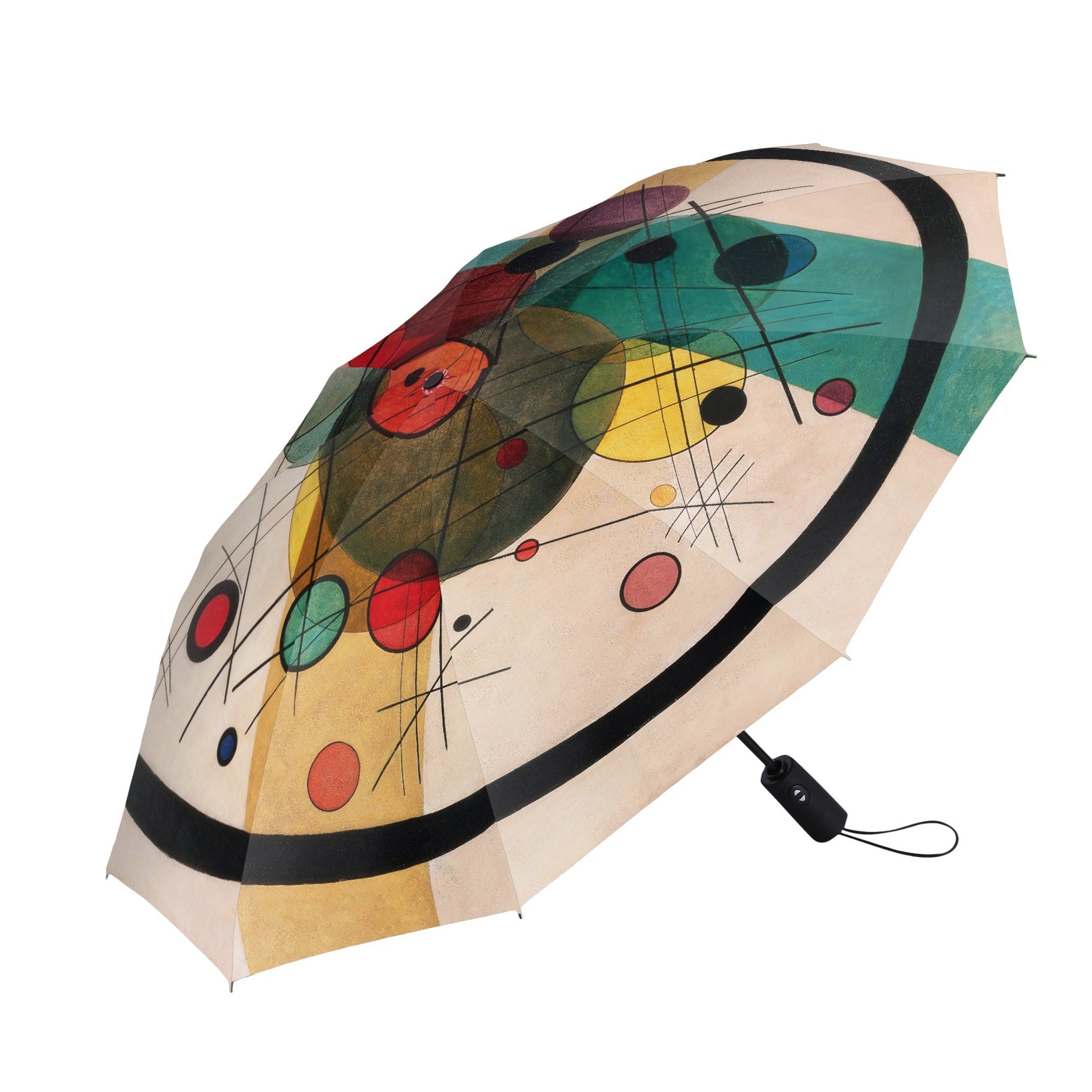 Kandinsky Circles in a Circle Travel Umbrella – Compact, One-Touch Open & Close