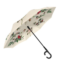North American Wild Birds by Audubon Reverse Inverted Umbrella – Hands-Free, Windproof Design