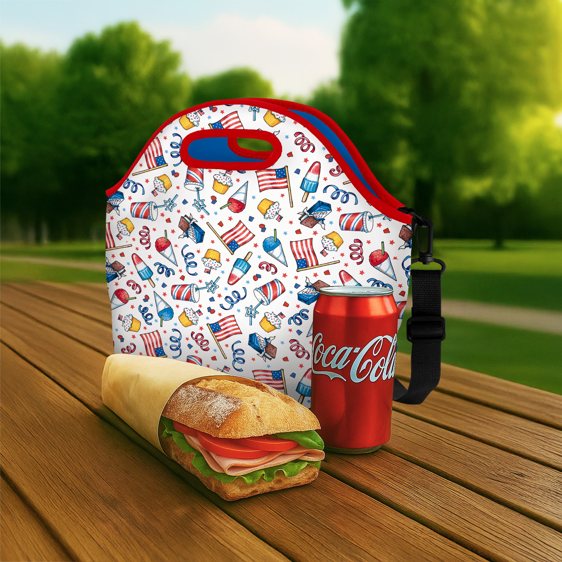Mary Engelbreit American Birthday Cookout Neoprene Lunch Tote
