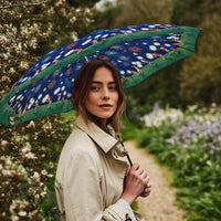 Mary Engelbreit July Sparklers Folding Travel Umbrella - Compact, One-Touch Open & Close