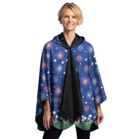 Mary Engelbreit July Sparklers Reversible Rain Cape - Lightweight Hooded Women's Rain Poncho