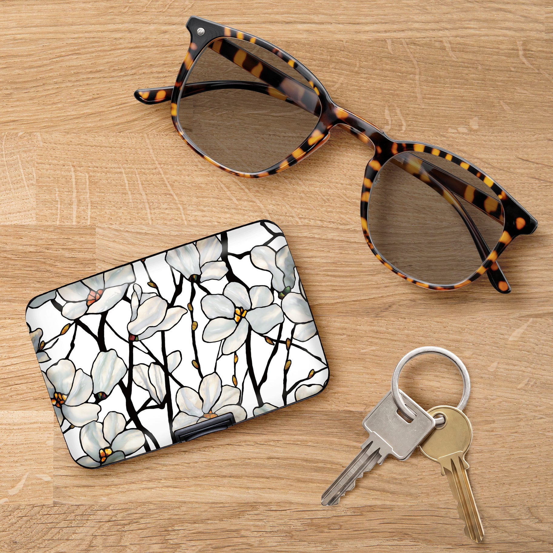 Tiffany Magnolia RFID Hard Travel Wallet
