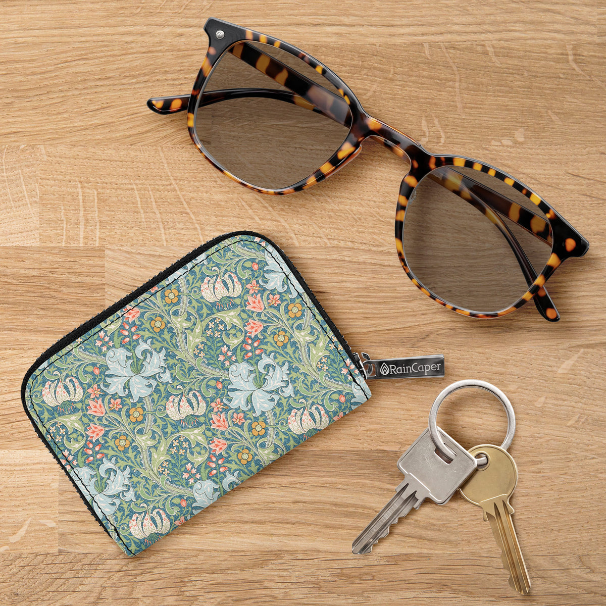 William Morris Golden Lily RFID Zipper Travel Wallet