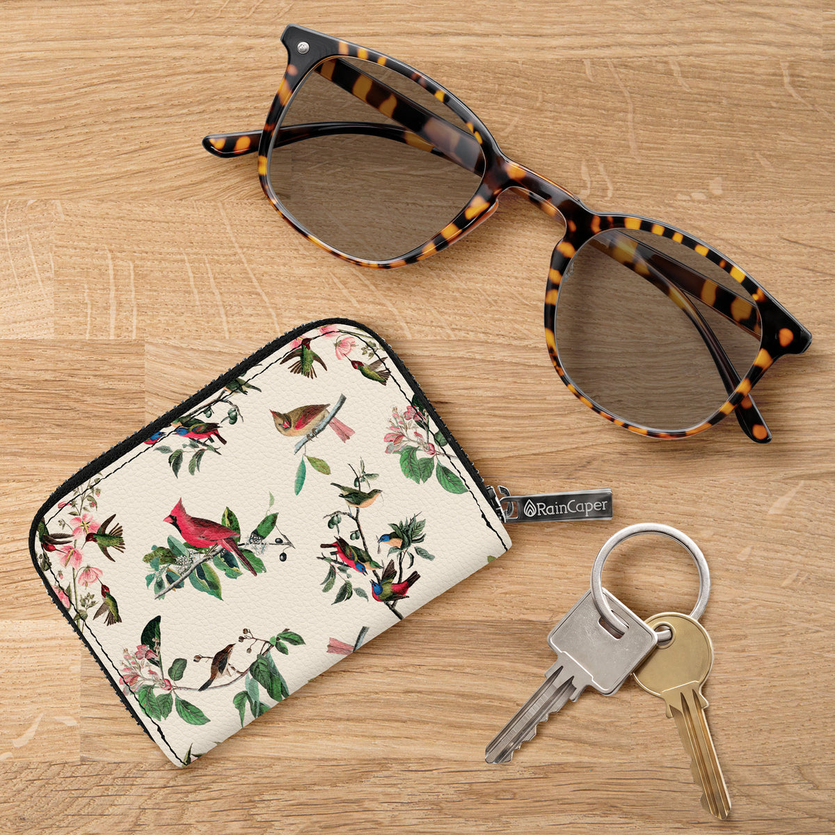 John James Audubon North American Wild Birds RFID Zipper Travel Wallet