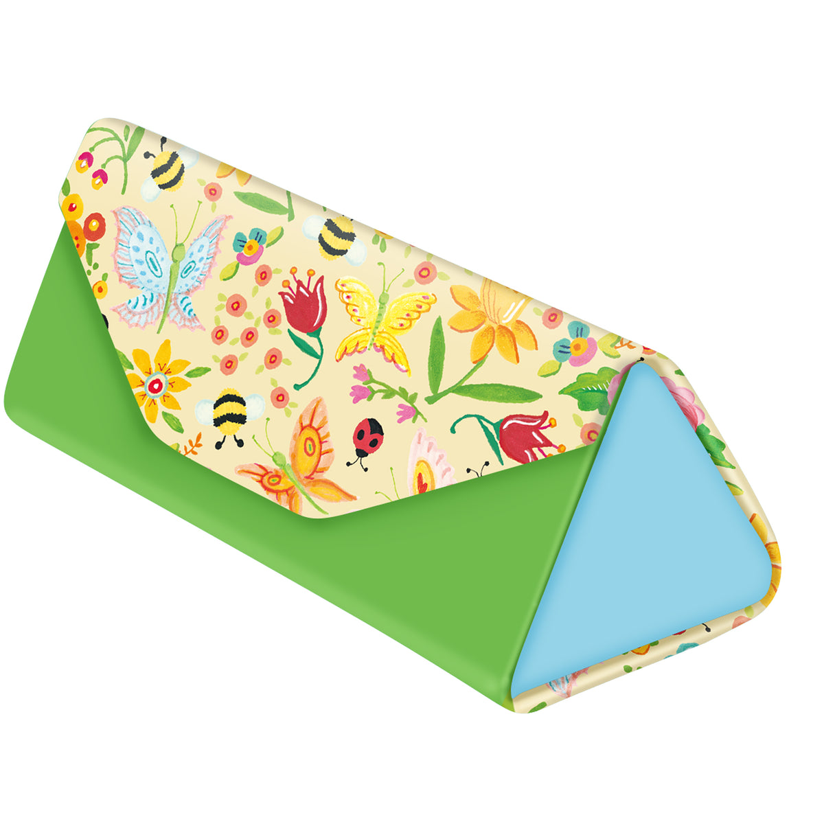 Mary Engelbreit Simple Spring Toss Folding Glasses Case - Magnetic Closure with Microfiber Cloth