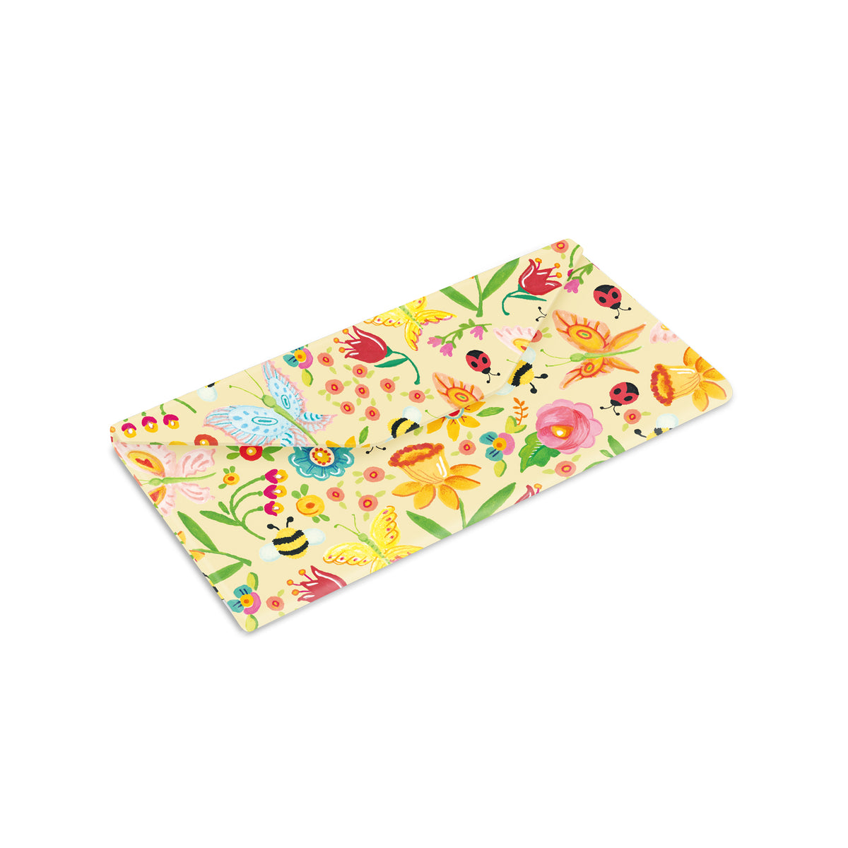 Mary Engelbreit Simple Spring Toss Folding Glasses Case - Magnetic Closure with Microfiber Cloth