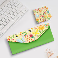 Mary Engelbreit Simple Spring Toss Folding Glasses Case - Magnetic Closure with Microfiber Cloth