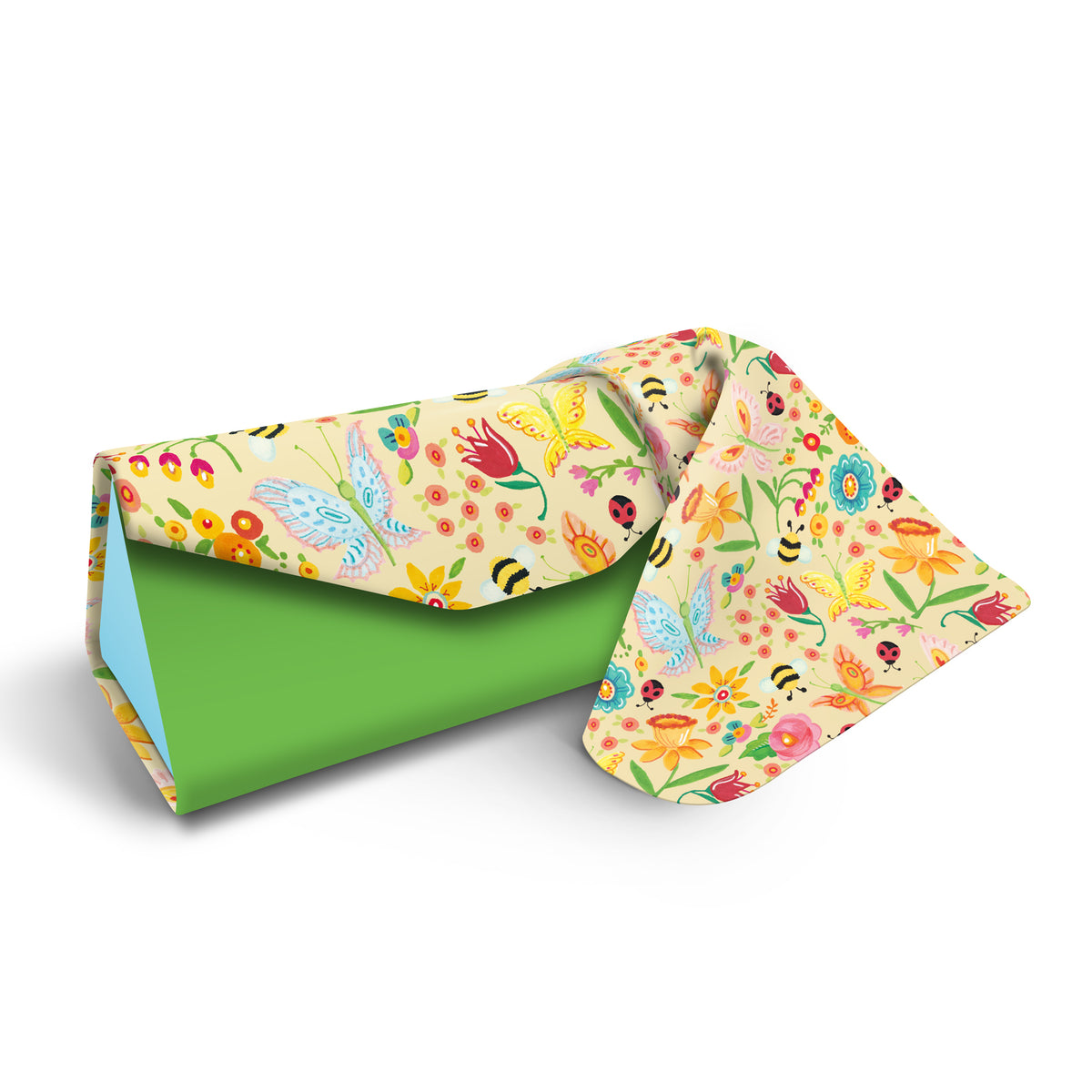 Mary Engelbreit Simple Spring Toss Folding Glasses Case - Magnetic Closure with Microfiber Cloth