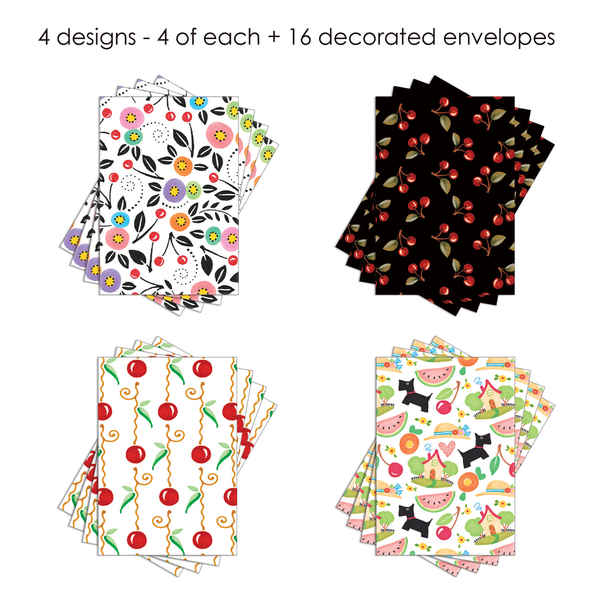 Mary Engelbreit Cherry Favorites Note Cards - Set of 16