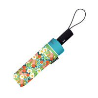 Mary Engelbreit Vintage Calico Folding Travel Umbrella - Compact, One-Touch Open & Close