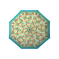 Mary Engelbreit Vintage Calico Folding Travel Umbrella - Compact, One-Touch Open & Close